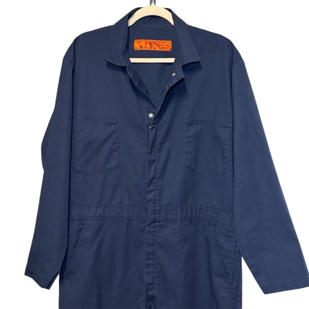 Red Kap Men's Navy Blue Twill Coveralls Speed Suit Size 44R Regular - Picture 3 of 13